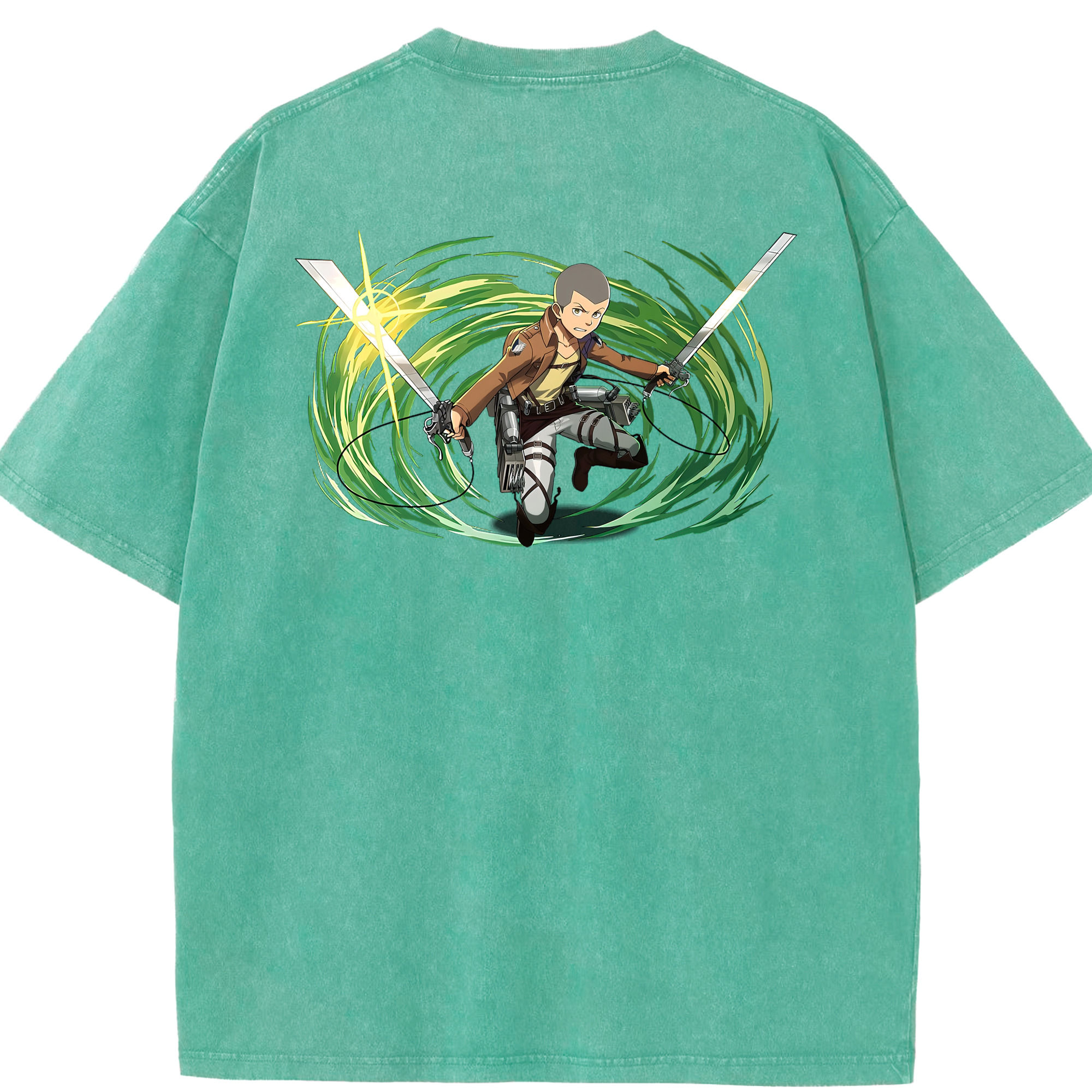 （画像用） 進撃の巨人 コニー·スプリンガー Attack on Titan Connie Springer 綿100% ヴィンテージ風 半袖Tシャツ（背面プリント）